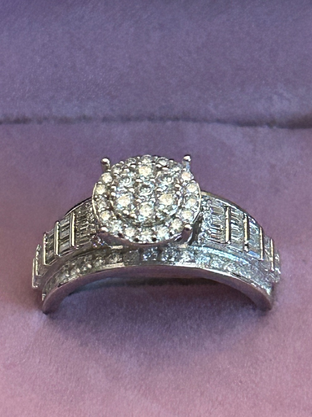 Dazzling 2.25CTW Genuine Moissanite Cluster Ring in 925 Sterling Silver Size 9 - Picture 11 of 12